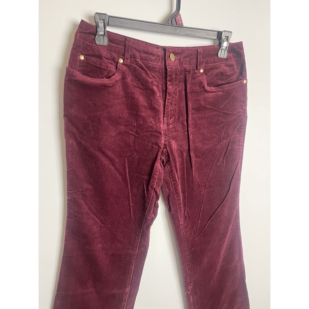 Curations Corduroy Bootcut Casual Pant Burgundy Pants Slimming Size 8 Petite - Picture 2 of 10